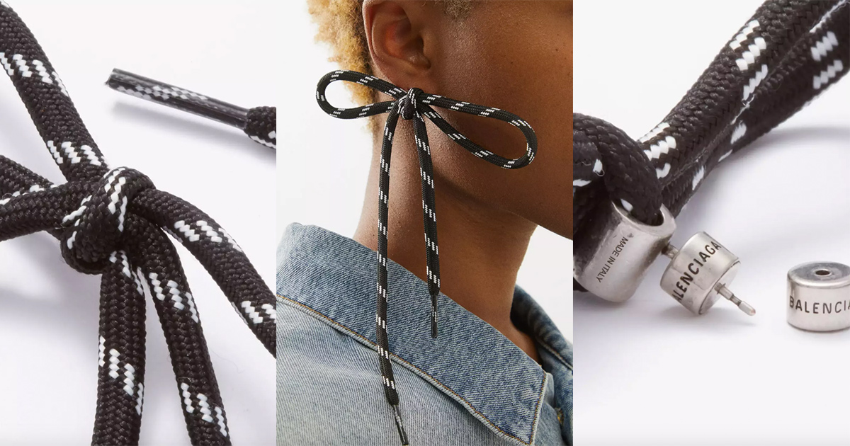 BALENCIAGA SHOELACE BOW EARRINGS จากเชือกรองเท้าสุดแสนธรรมดาสู่ต่างหู